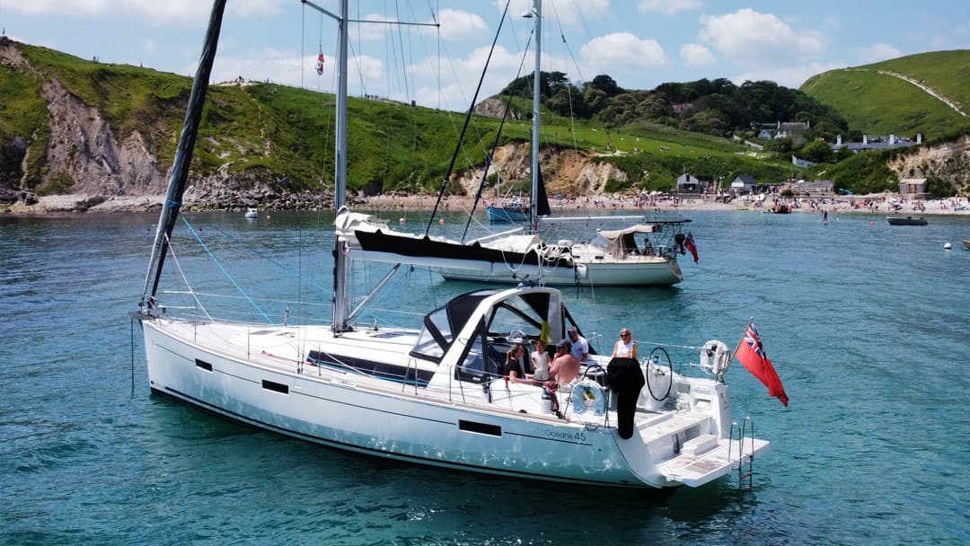 Sailing to Lulworth Cove from Weymouth